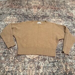The Reset‎ Tan Camel 100% Wool Cropped Sweater Women's Medium Minimalist